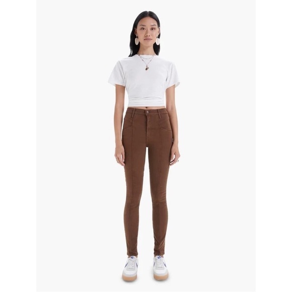 Mother The Seamed Swooner Skimp Jean Play Date Brown - Picture 1 of 11